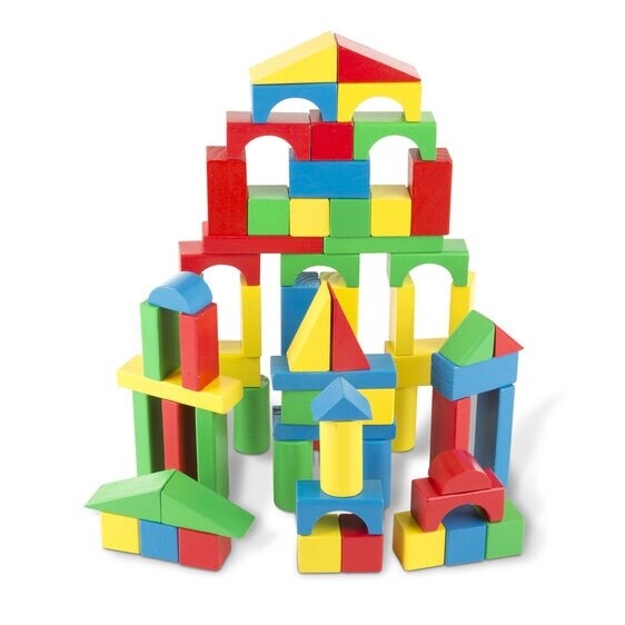 Melissa &amp; Doug 100pc Wood Block Set