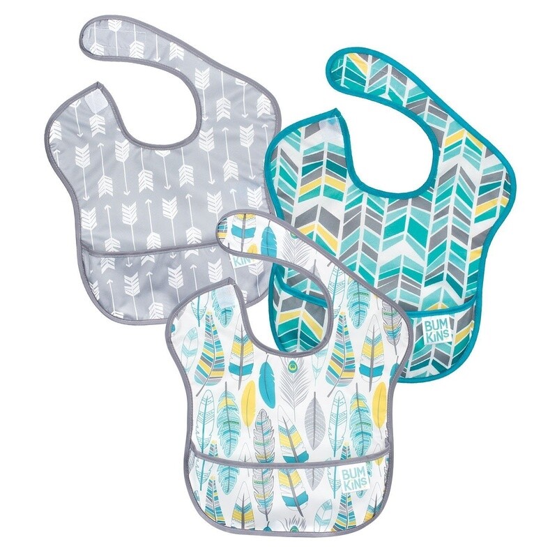 Bumkins 3 pack superbib- feathers