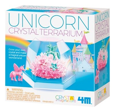 Unicorn crystal terrarium