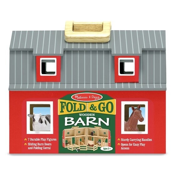 Melissa &amp; Doug Wooden Fold and Go Barn