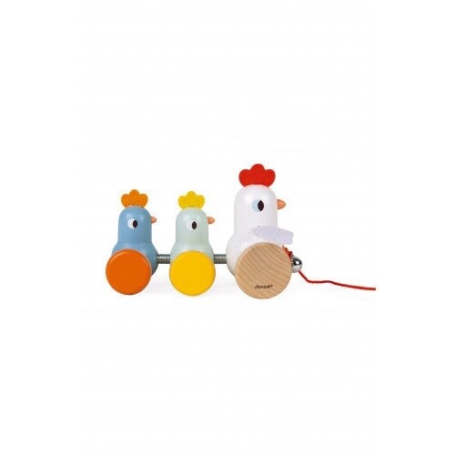 Janod Pull-Along Hen &amp; Chicks