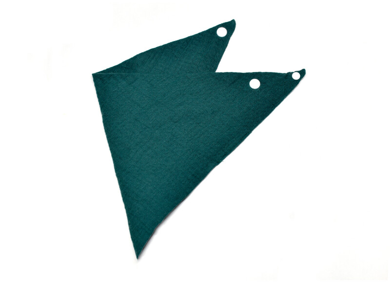 Infant Muslin Bandana Bib- Forest Green