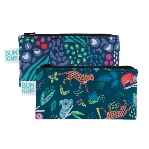 Bumkins 2pk small snack bag - jungle