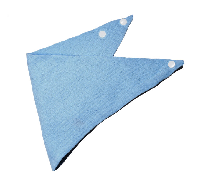 Infant Muslin Bandana Bib- Light Blue