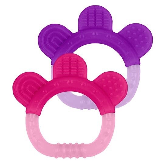 Green Sprouts 2-pack Silicone Teether - pink/purple