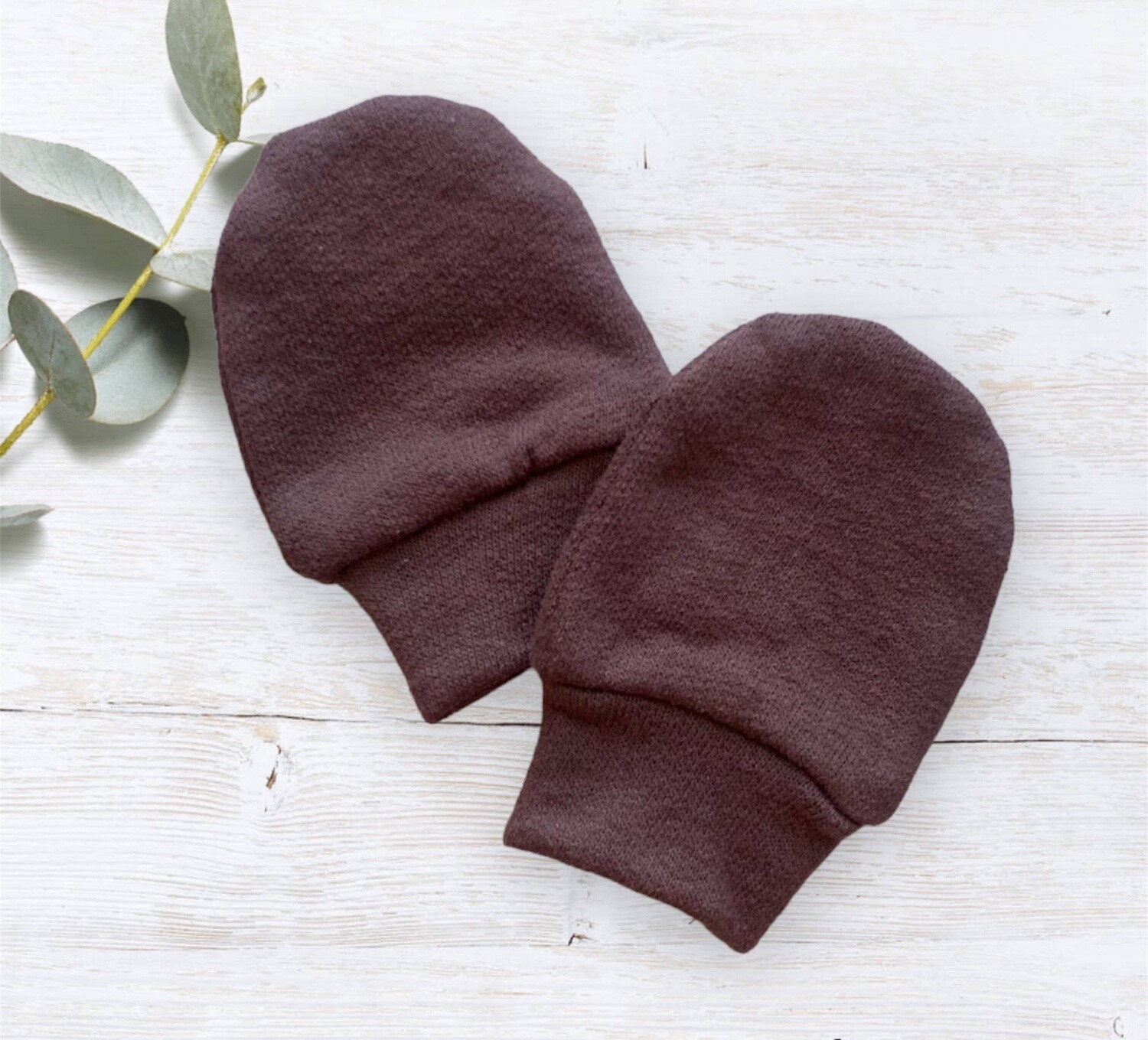 Jolly Bundles - No Scratch Organic Cotton Mittens- Brown