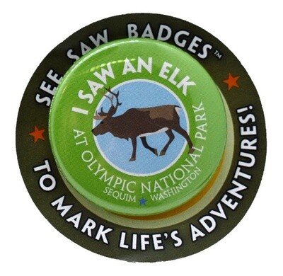 Channel Craft See Saw Badge- I saw an elk at Olympic National Park