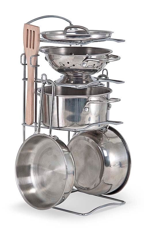 Melissa &amp; Doug stainless steel pots &amp; pans