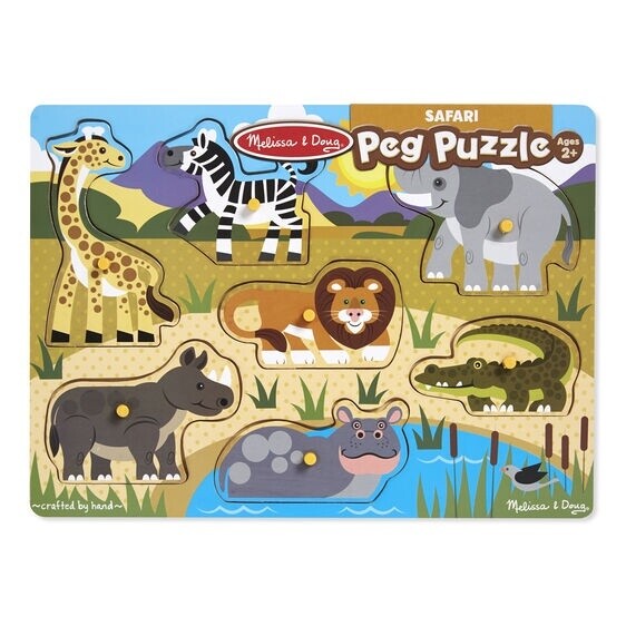 Melissa &amp; Doug peg puzzle- safari