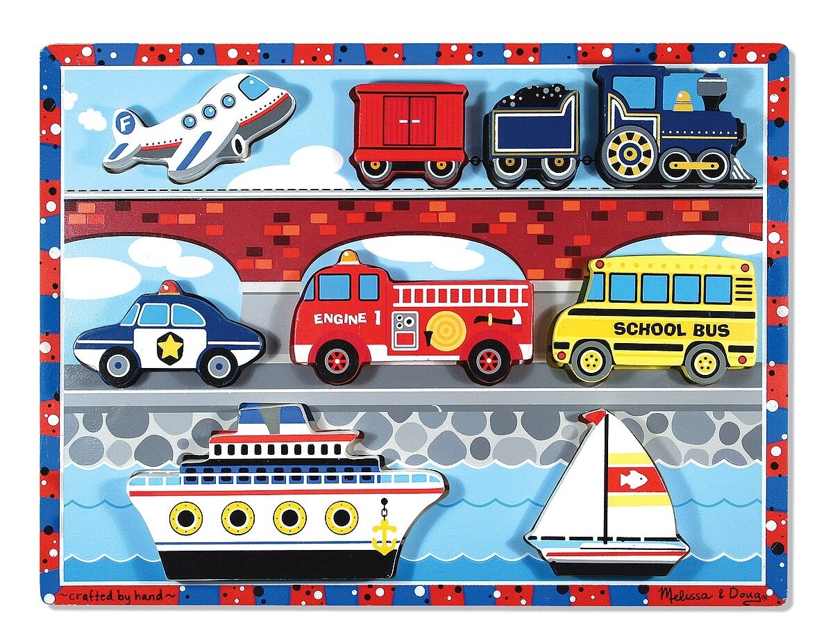 Melissa &amp; Doug vehicles chunky puzzle