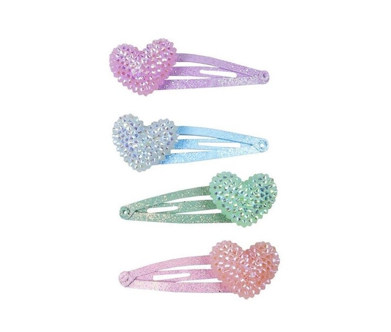 Great Pretenders sparkly my heart hair clips- 4 pack