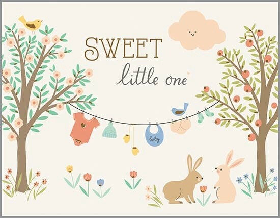 GINA B DESIGNS - Baby Greeting Card - Clothesline