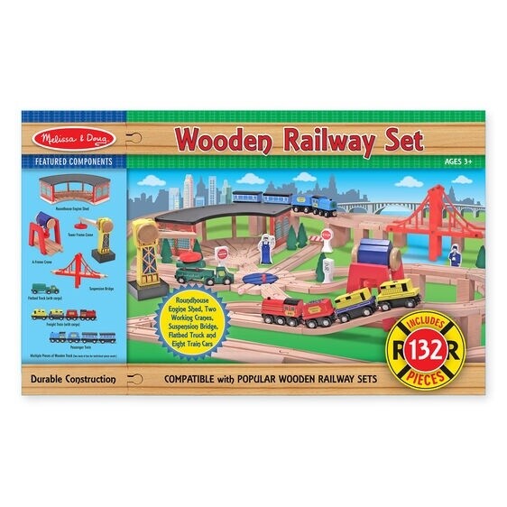 Melissa &amp; Doug wooden railway set