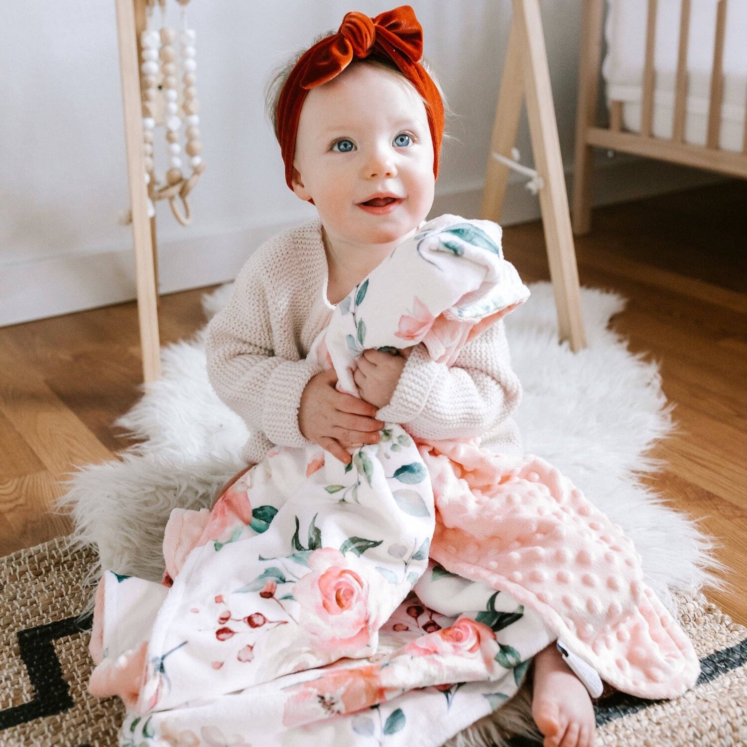 Honey Lemonade - Premium Baby &amp; Toddler Blanket - Peach Floral