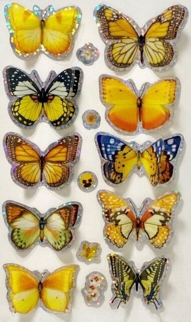 Insect Lore 3D Butterfly Sticker- Yellow