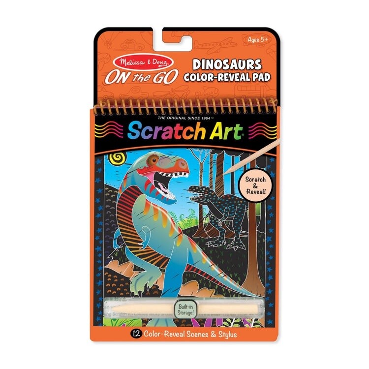 Melissa &amp; Doug On-the-go scratch art book- Dinosaurs