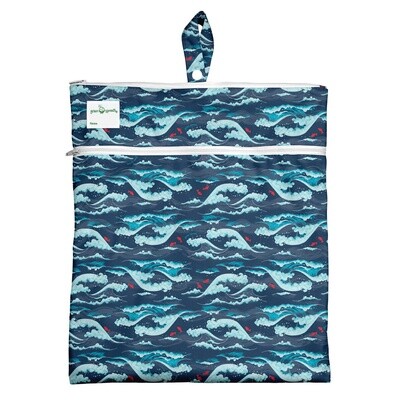 Green Sprouts Wet & Dry Bag: Navy Tidal Wave