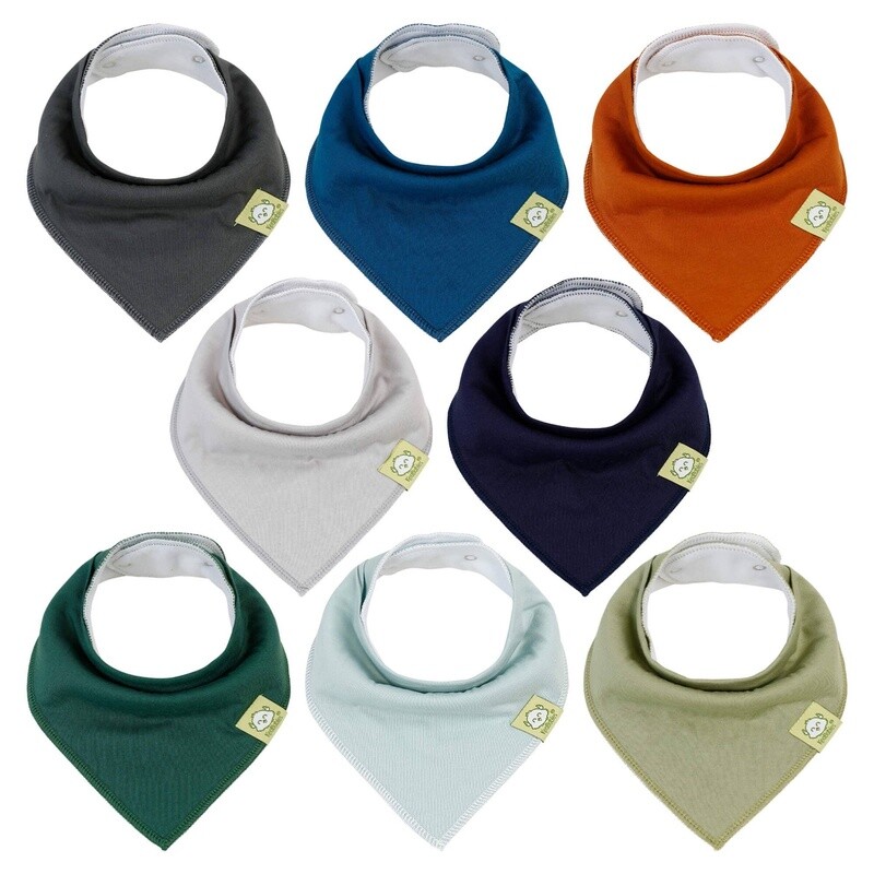 KeaBabies 8Pk Baby Bandana Bibs- Hunter