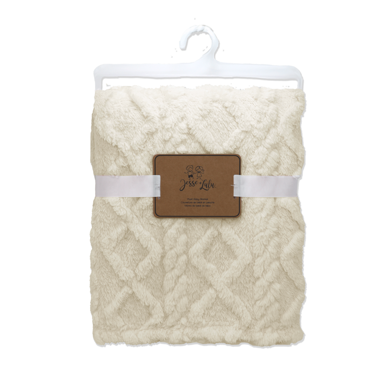 Rose Textiles - Sculpted Sherpa Blanket- Ecru