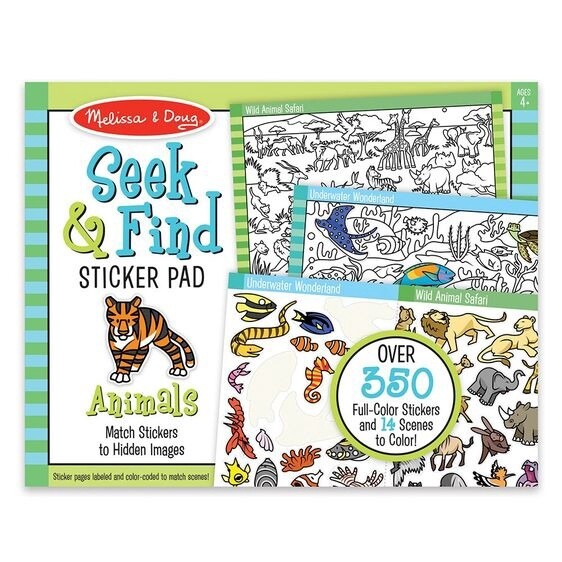 Melissa &amp; Doug seek &amp; find sticker pad- animals