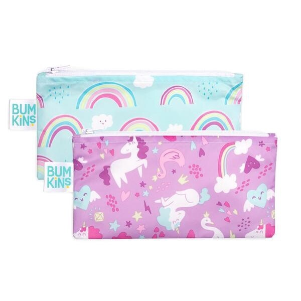 Bumkins 2pk small snack bags- rainbow