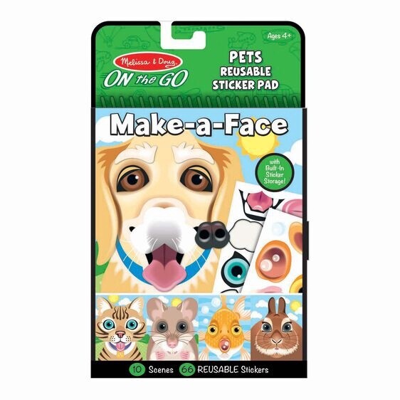 Melissa &amp; Doug on-the-go make a face book- pets