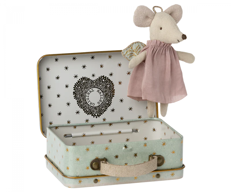 Maileg Angel Mouse in Suitcase