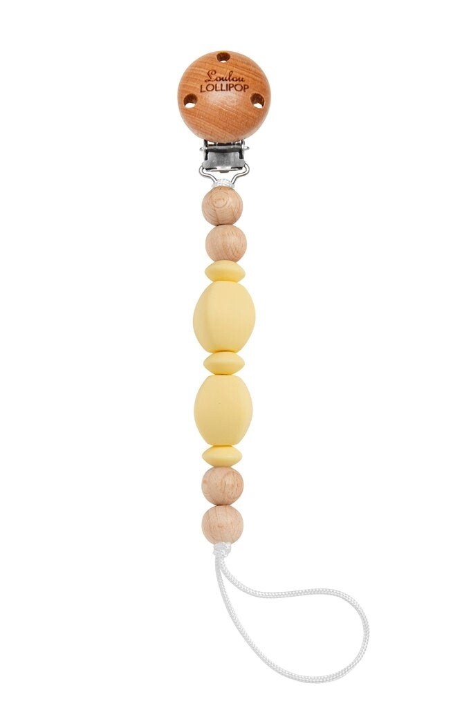 Loulou lollipop pacifier clip- soleil yellow