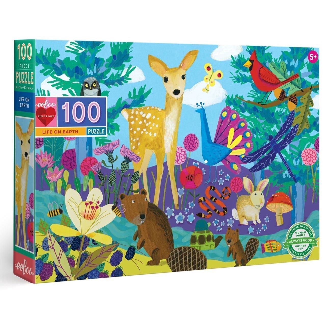 eeBoo 100-piece puzzle- Life on Earth