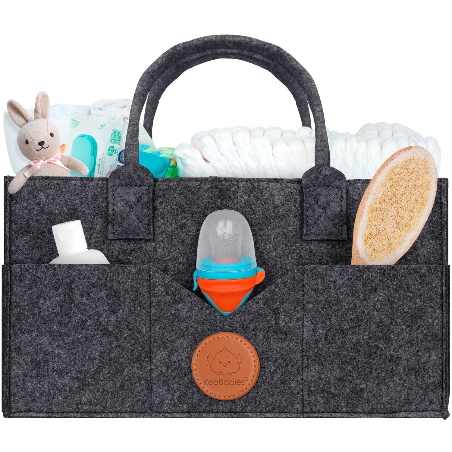 KeaBabies Original 2.0 Diaper Caddy- Charcoal