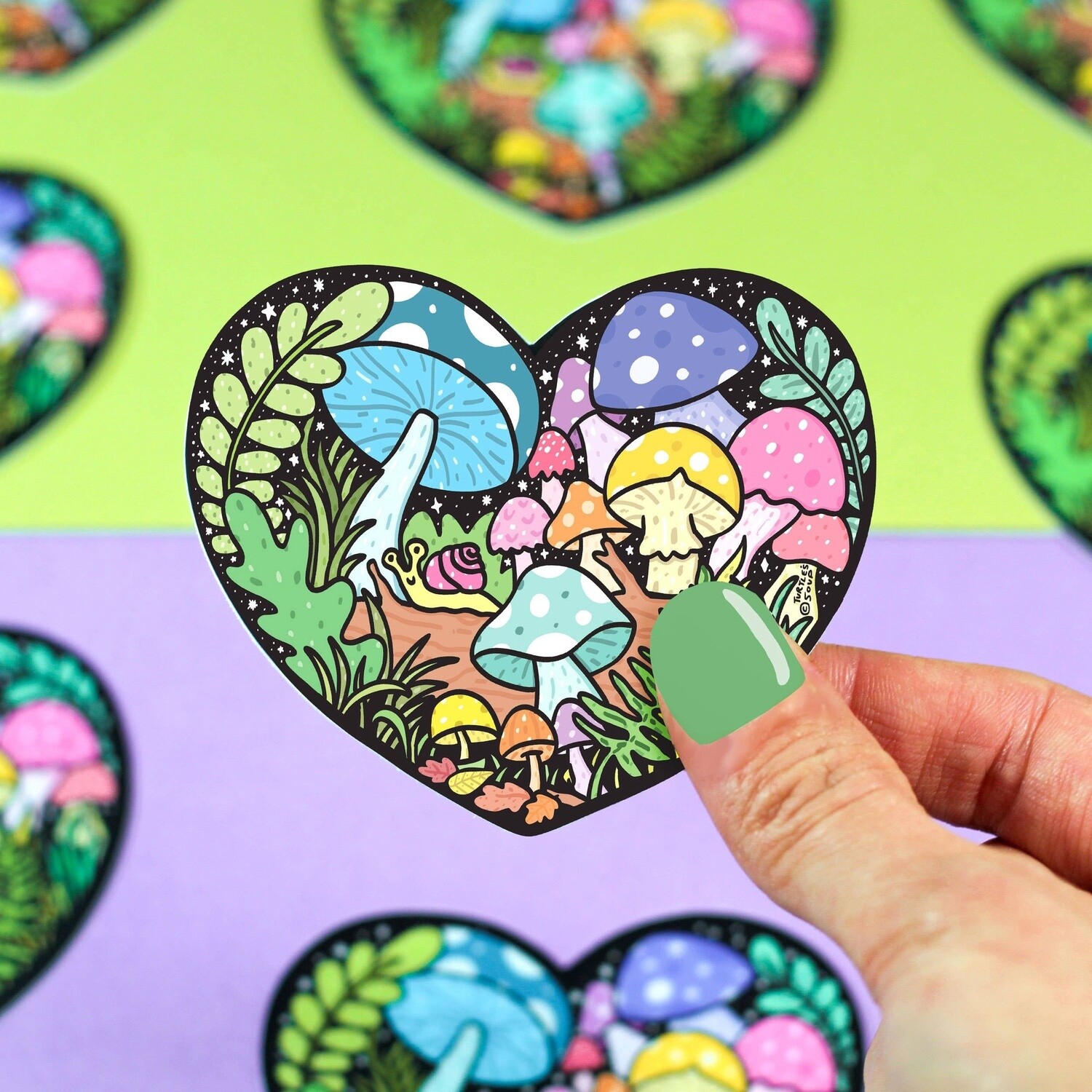 Turtle's Soup - Forest Mushroom Plant Heart Vinyl Sticker