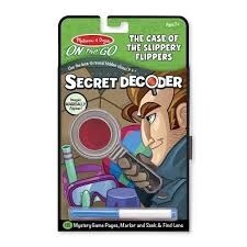 Melissa &amp; Doug On the Go secret decoder book- Case of the Slippery Flippers
