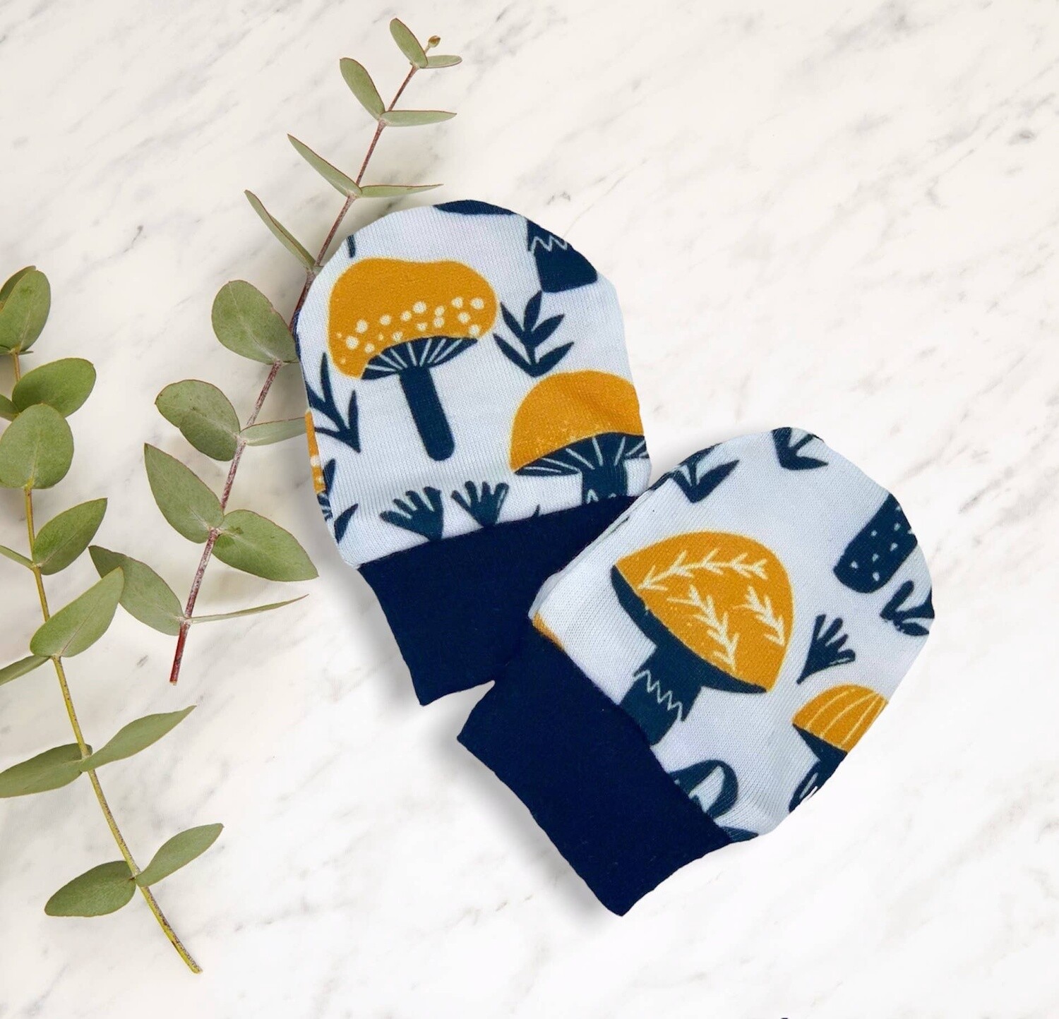 Jolly Bundles - Organic Cotton No Scratch Baby Gloves- Woodland Print