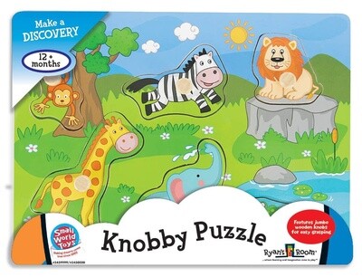 Small World Toys Knobby Animal Puzzle- Jungle