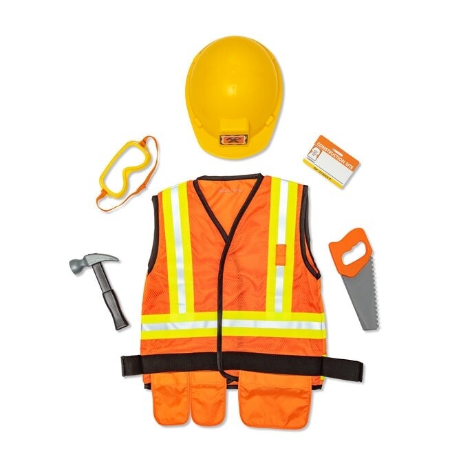 Melissa &amp; Doug Construction Worker Costume Role Play Set
