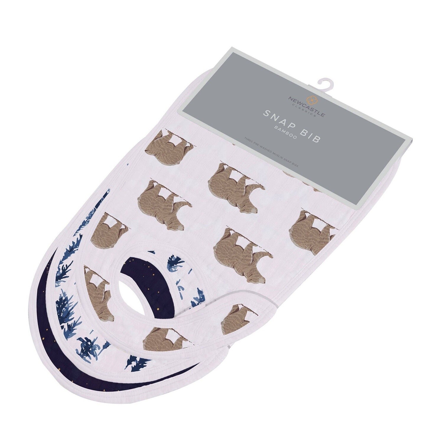 Newcastle Classics - Goodnight Bear Bamboo Snap Bibs