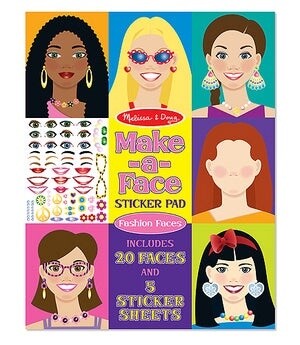 Melissa &amp; Doug fashion faces make a face sticker pad