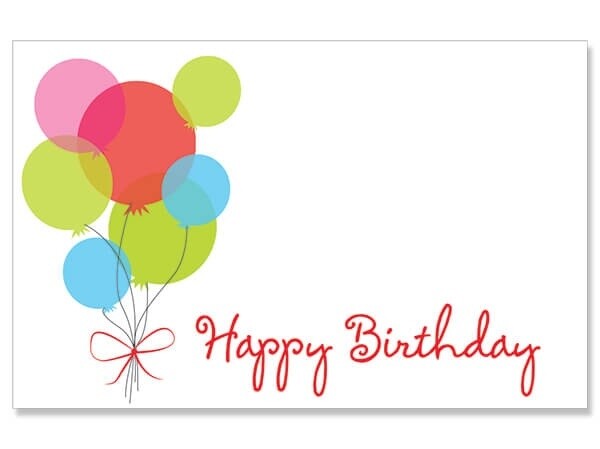 Gift Enclosure Card- Birthday Balloons