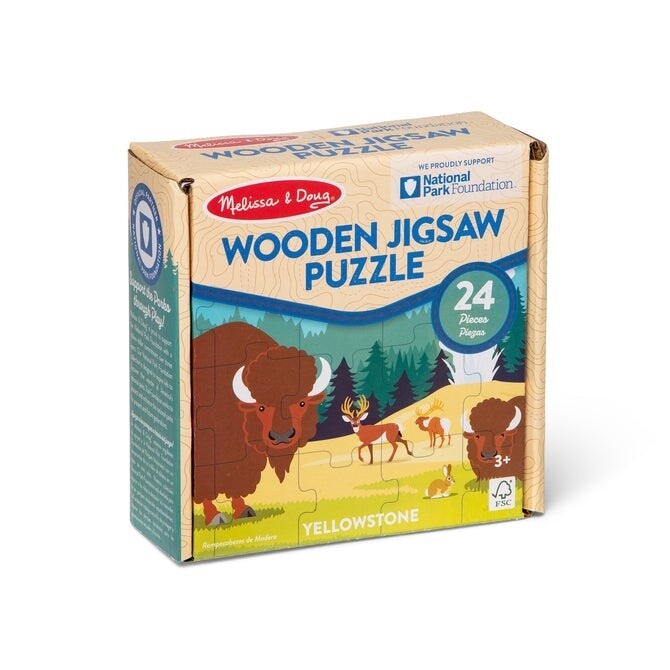Melissa &amp; Doug National Park 24pc Wooden Jigsaw Puzzle – Yellowstone