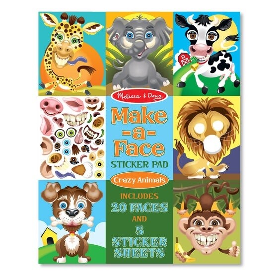 Melissa &amp; Doug crazy animal make a face sticker pad
