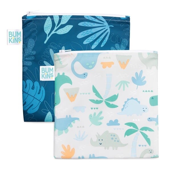 Bumkins snack bag 2pk- Large- Dinosaur