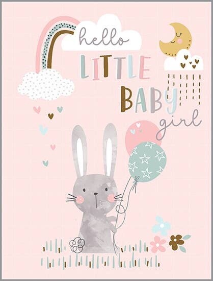 GINA B DESIGNS - Baby Greeting Card - Bunny &amp; Balloons
