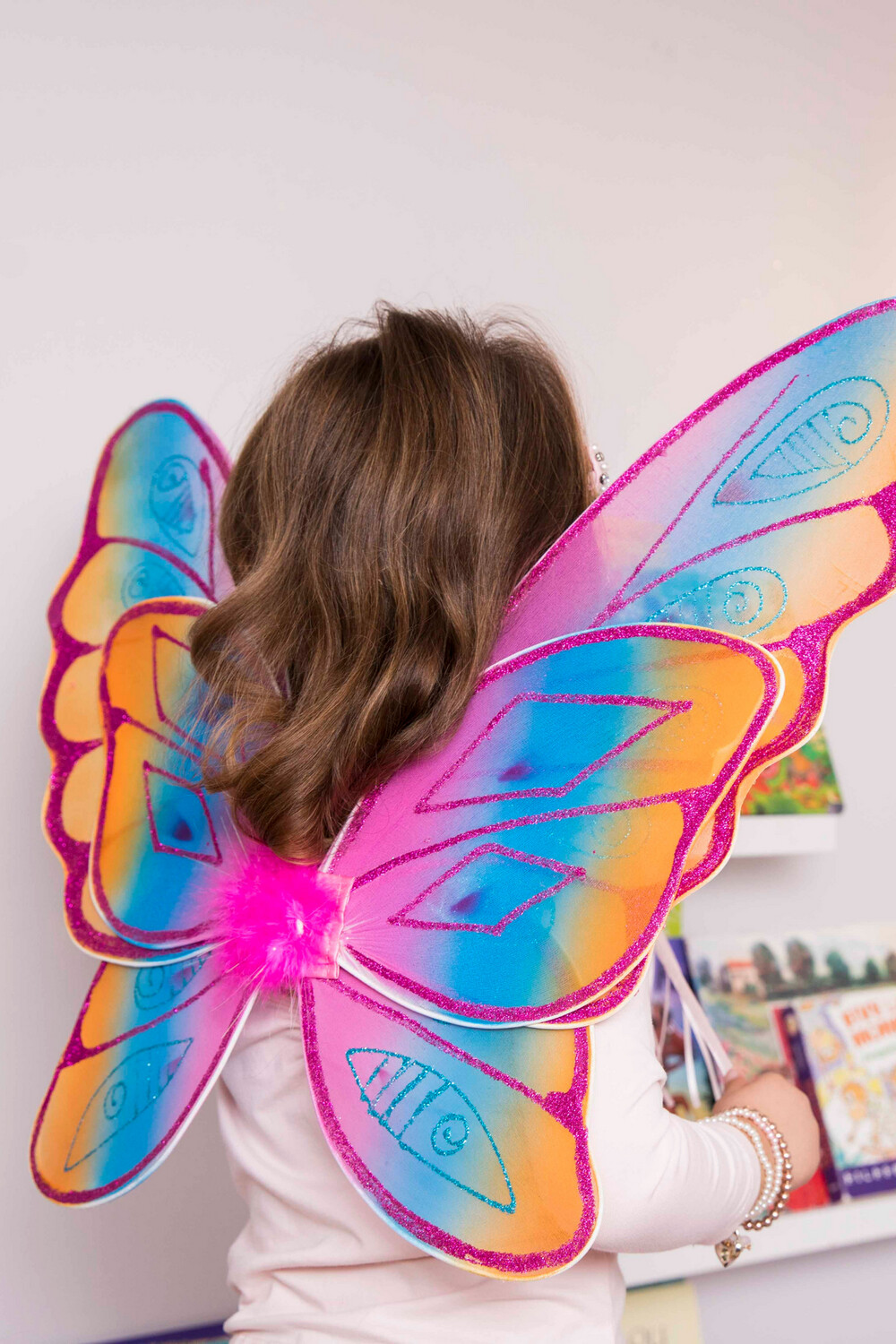 Great Pretenders Glitter Rainbow Wings- Fuschia