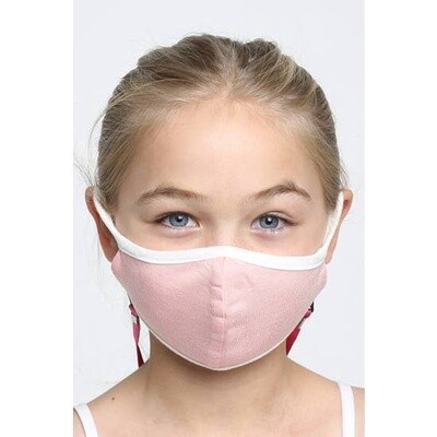 Kids Fabric Non-Medical Face Mask- Light Pink