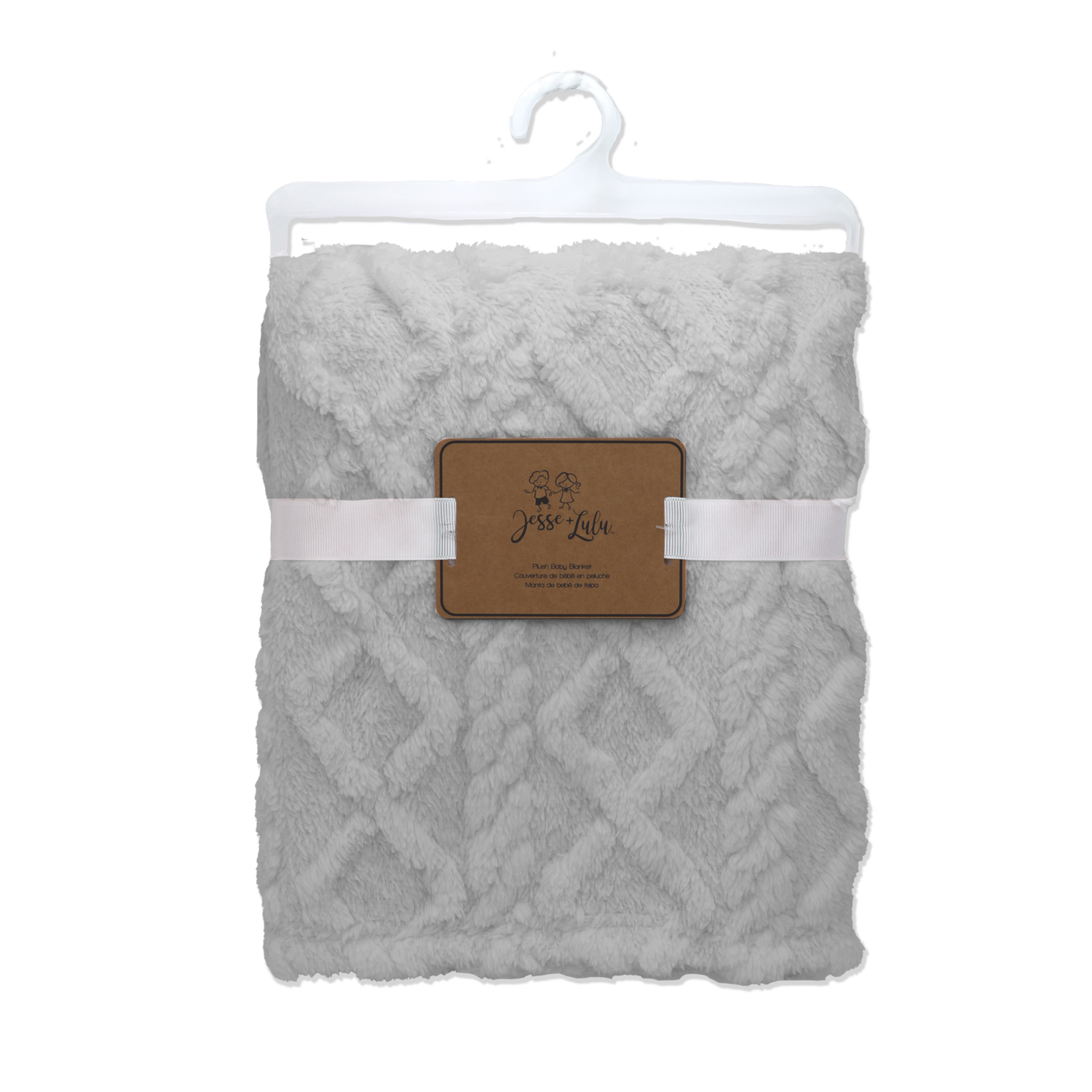 Rose Textiles - Sculpted Sherpa Blanket- Grey