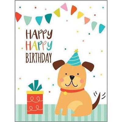 GINA B DESIGNS - Birthday Greeting Card - Party Puppy-Kids