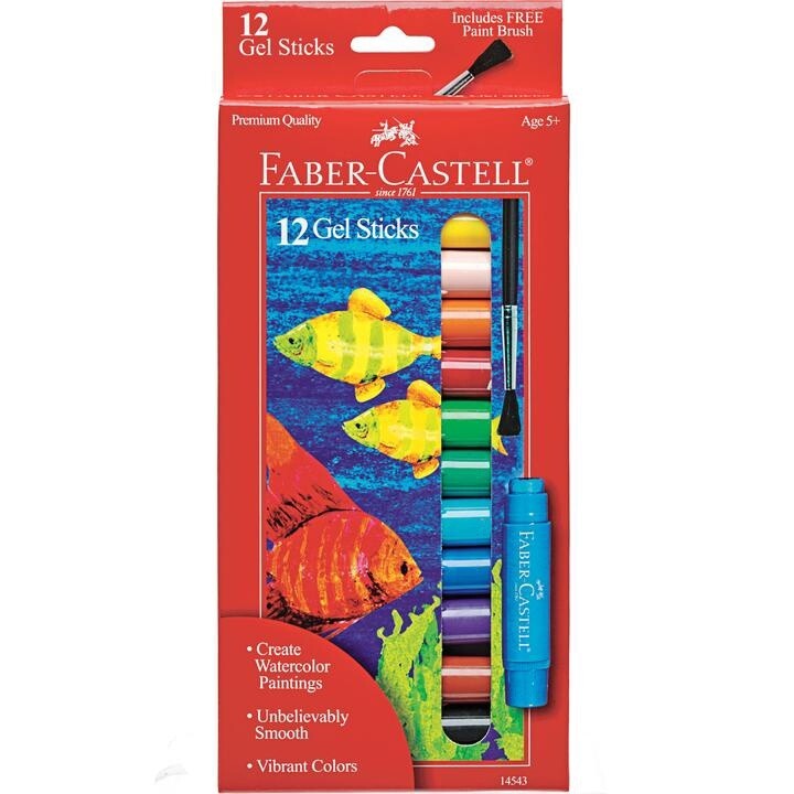 Faber-Castell 12 count gel sticks w/brush