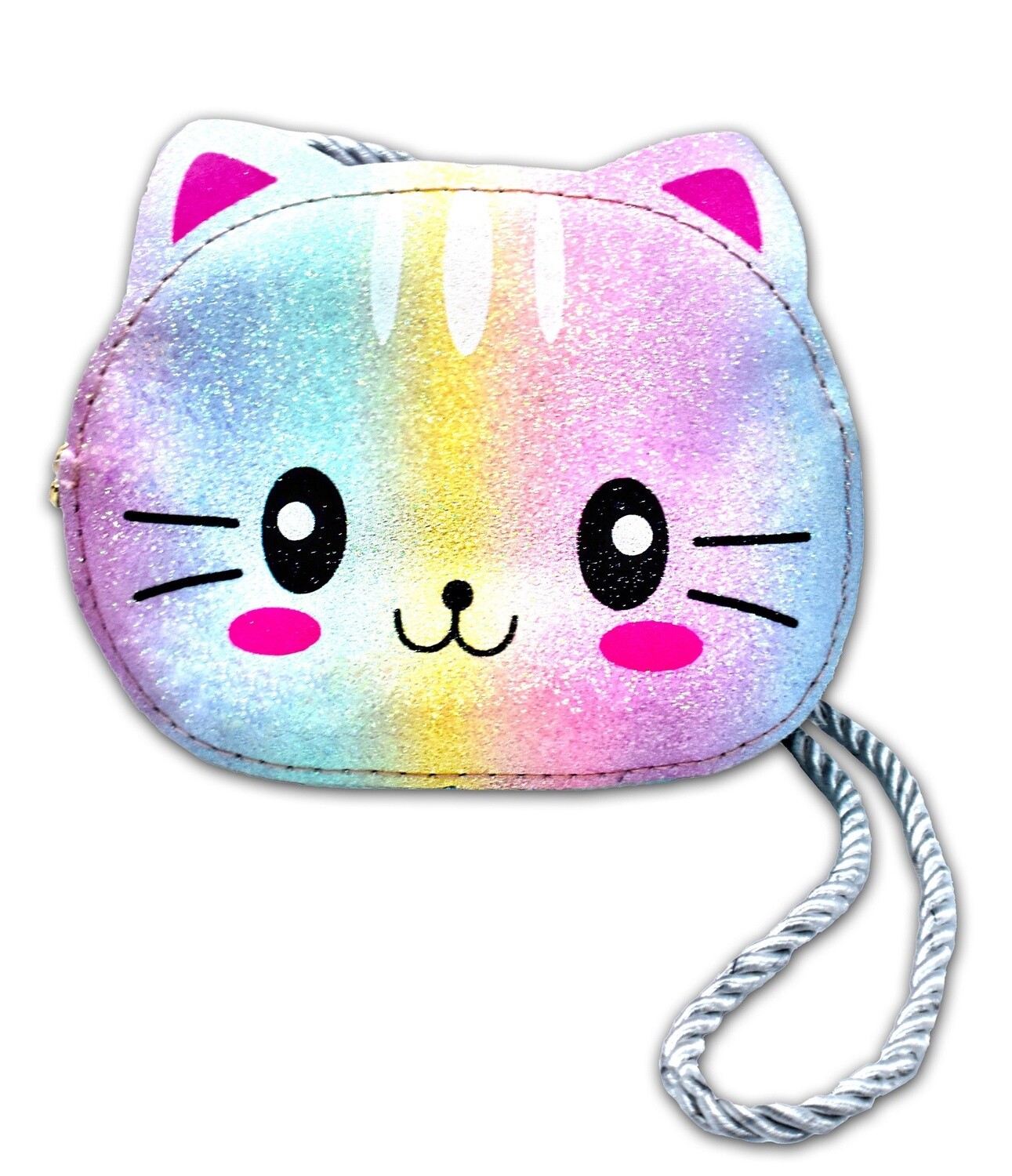 Rainbow Glitter Cat Purse- Rainbow