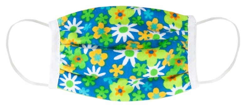 Great Pretenders kids single facemask- blue flowers