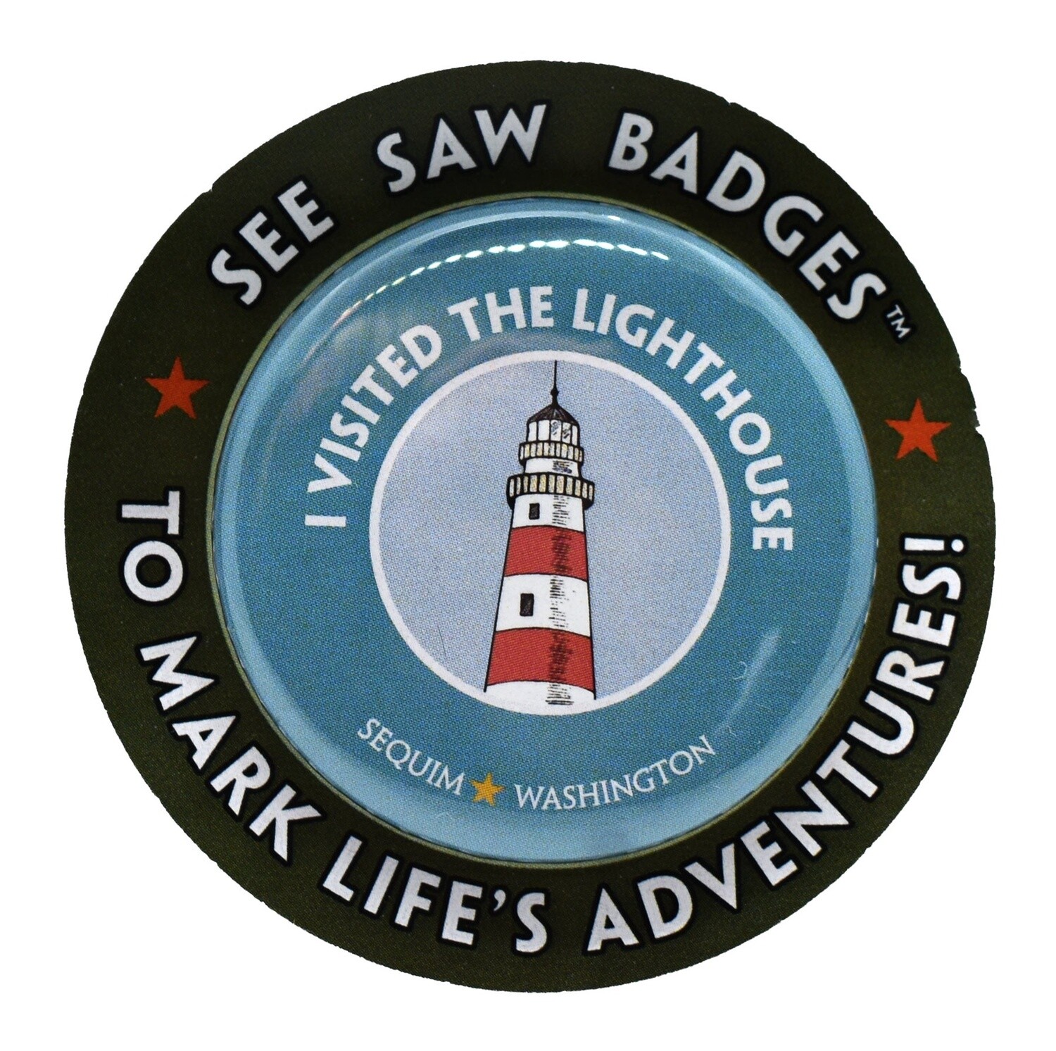 Channel Craft See Saw Badge- I visited the lighthouse, Sequim*Washington